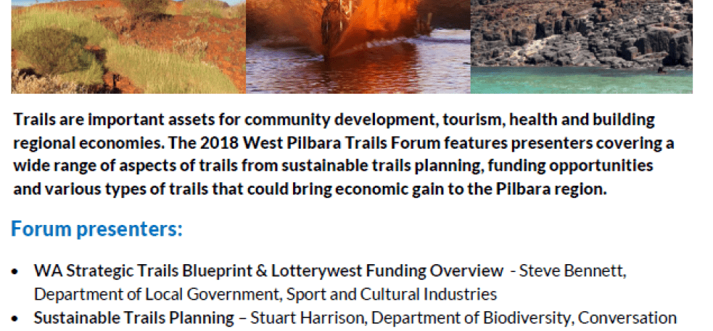 West Pilbara Trails Forum 2018 West Pilbara Trails Forum 2018